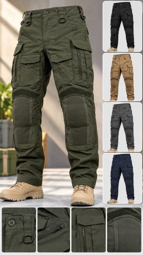 Men's Olive Multi-Pocket Tactical Trousers