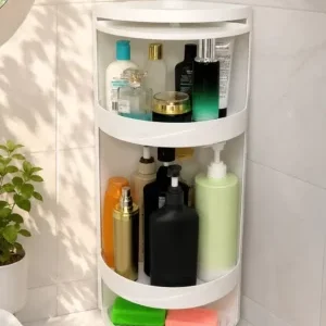 Tiered Bathroom Corner Storage Rack with Multi-Shelf Design