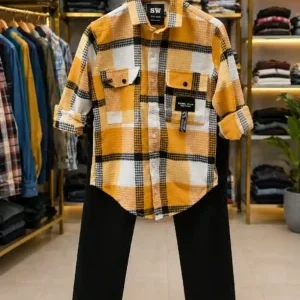 Men's Smart Wear Combo Set – Patterned Shirt & Plain Trousers