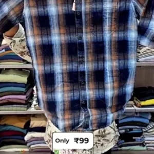Men's Blue Check Casual Shirt – Everyday Comfort at Unbeatable Value